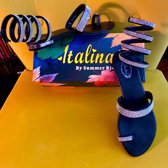 FINAL Markdown ! Super Sparkly Wrap Sandal - Picture 1 of 5